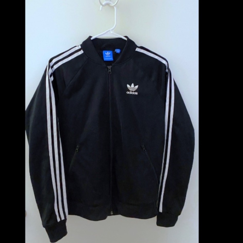 black and white  adidas track jacket